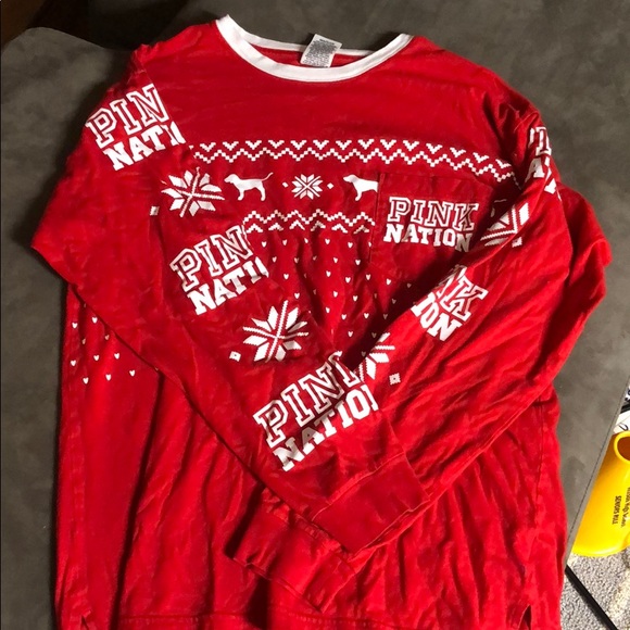 Victorias Secret PINK holiday shirt - Picture 1 of 3